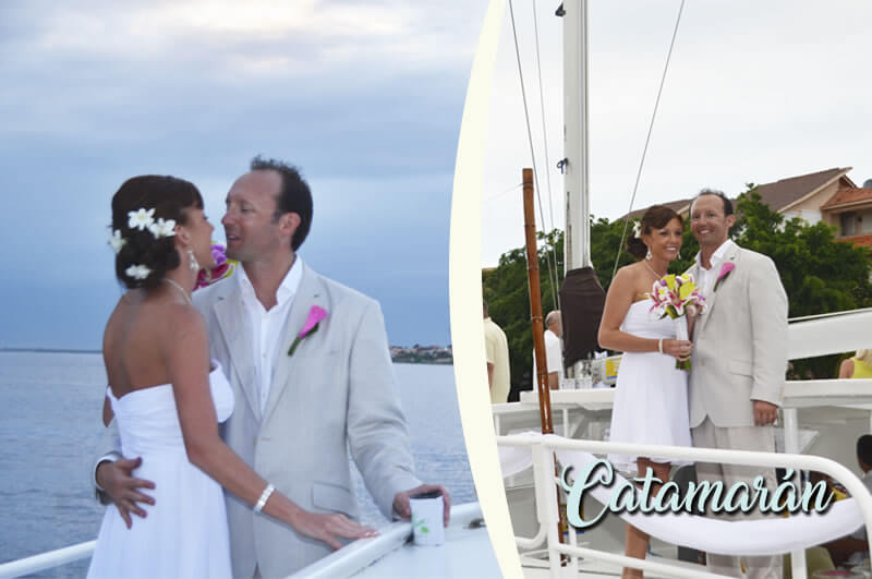 Celebra tu boda de ensueño en un catamarán en Puerto Aventuras